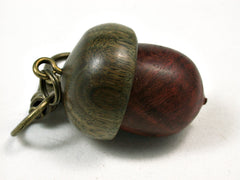 LV-1834 Logwood Burl & Verawood Acorn Charm, Pill Holder, Memorial Pendant-SCREW CAP