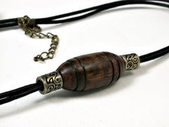 LV-1857 Snakewood Pendant Necklace, Secret Compartment, Memorial Jewelry -SCREW CAP