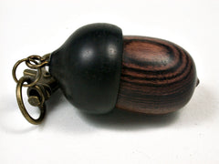 LV-1850 Kingwood & Ebony Acorn Charm, Pill Holder, Memorial Pendant-SCREW CAP