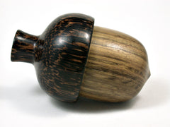 LV-1952 Black Locust & Black Palm Acorn Jewelry Box, Pill Box, Trinket Box-SCREW CAP