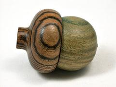 LV-1997 Verawood & Bocote Acorn Engagement Ring Box, Pill Box, Wedding Gift-SCREW CAP