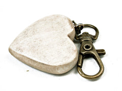 LV-2038 American Holly Wooden Heart Charm, Keychain, Wedding Favor-HAND CARVED