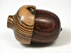 LV-2082 Wooden Acorn Pill Box, Jewelry/Engagement Ring Box from Cocobolo & Bocote-SCREW CAP