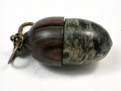 LV-22128 Acorn Pendant Box, Charm, Pill Holder from Buckeye Burl & Ebony-SCREW CAP