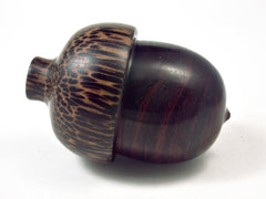 Reserved for Mary: LV-2256 Bois de Rose & Black Palm Acorn Jewelry, Ring Box, Pill Box, Trinket Box-SCREW CAP