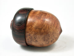 LV-2229 Maidou Burl & Cocobolo Acorn Jewelry Box, Pill Box, Trinket Box-SCREW CAP