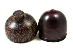 Reserved for Mary: LV-2256 Bois de Rose & Black Palm Acorn Jewelry, Ring Box, Pill Box, Trinket Box-SCREW CAP