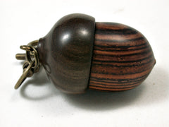 LV-2283 Ponderosa Pine Burl & Betelnut Acorn Pendant Box, Charm, Pill Holder-SCREW CAP