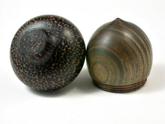 LV-2254 Verawood & Black Palm Acorn Trinket Box, Keepsakes, Jewelry Box-SCREW CAP
