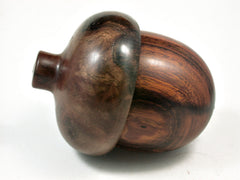LV-2322 Desert Ironwood & Black Walnut Burl Acorn Jewelry, Ring Box, Pill Box-SCREW CAP