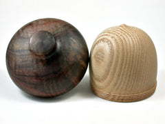 Reserved for Mary: LV-2323 Sassafras & Black Walnut Burl Acorn Jewelry, Ring Box, Pill Box-SCREW CAP
