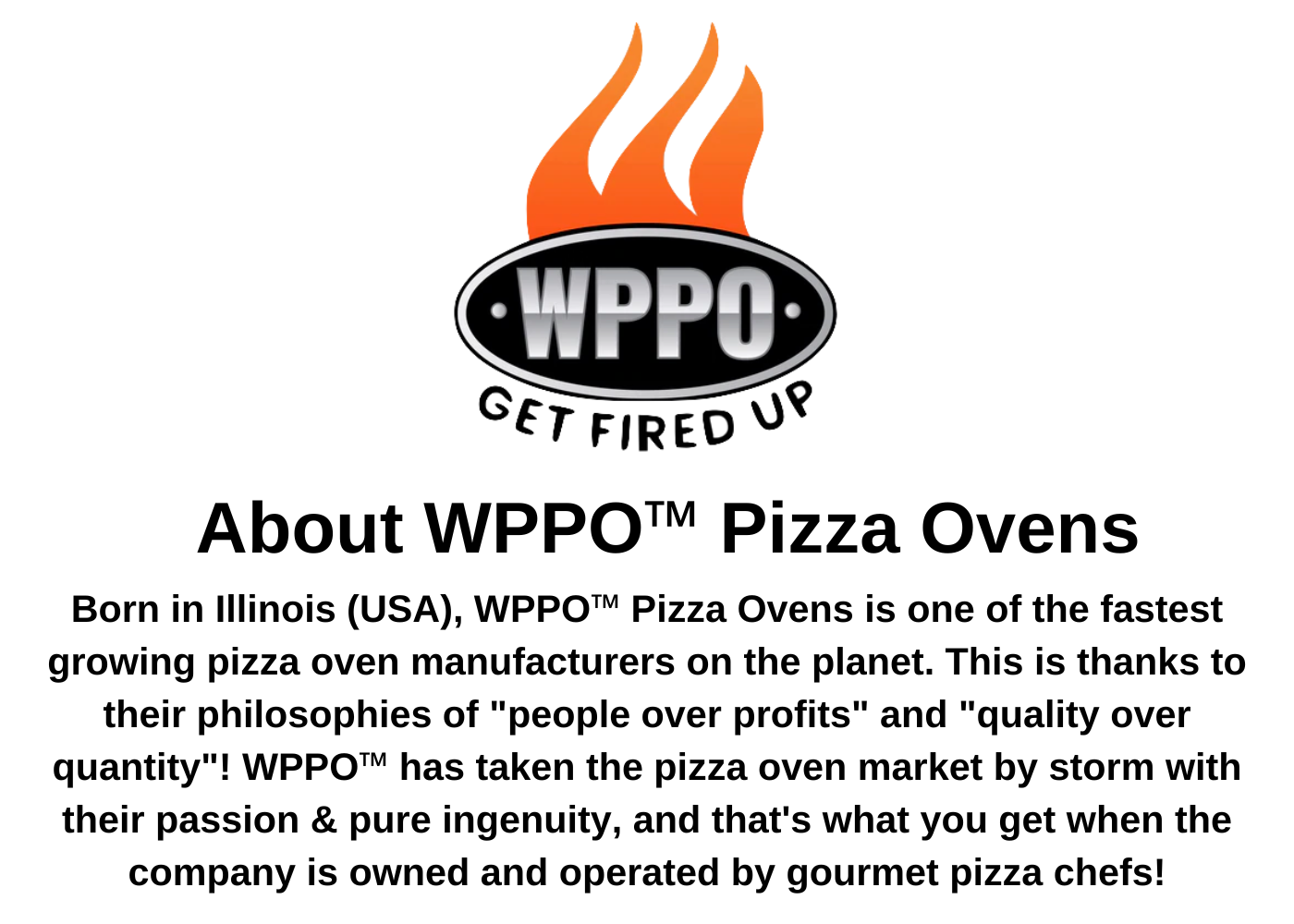 Graphic that shows the WPPO logo and explains why this pizza oven manufacturer is growing so fast