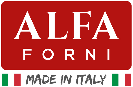 ALFA ovens brand logo with made in italy text below