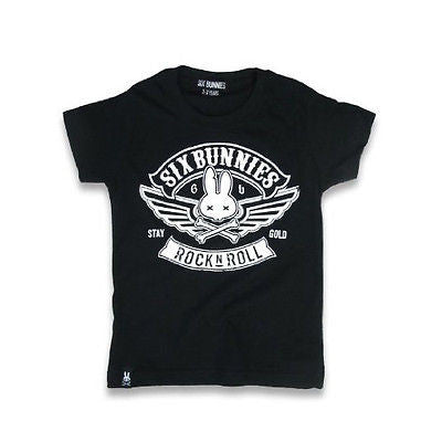 Six Bunnies Biker Kids T-Shirt - Badass Babies
