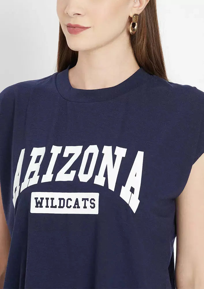 Arizona Print Crop T-Shirt blue