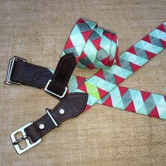 Boy-O-Boy Bridleworks custom grosgrain and satin Double Square Loop and Stirrup Buckle Belts.