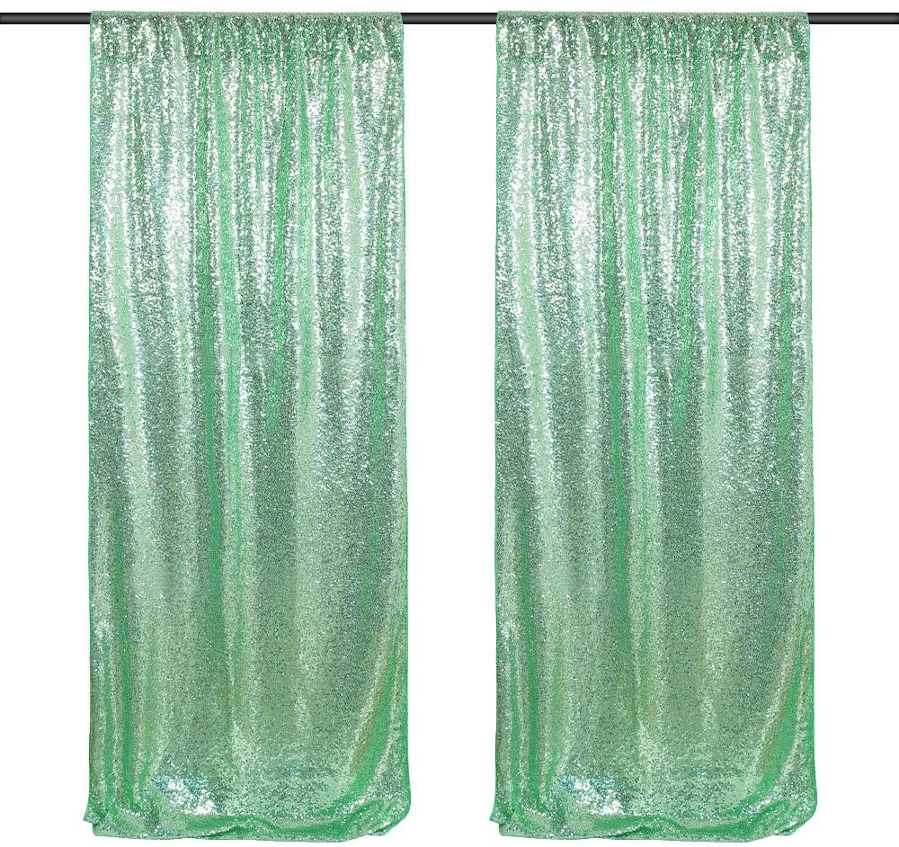 YZEO White 2ftx7ft Shimmer Sequin Curtain Fabric Photography Backdrop For 