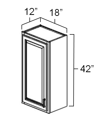 18 X 12 X 42 Single Door Wall Cabinet Niagara Cabinets