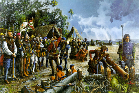 Painting of the first muster of the national guard