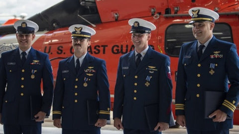 Four Coast Guardsmen in Full Dress Uniform