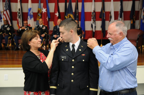 parents pinning rank of their son