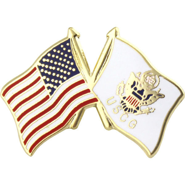 United States Army with Flag Lapel Pin Military