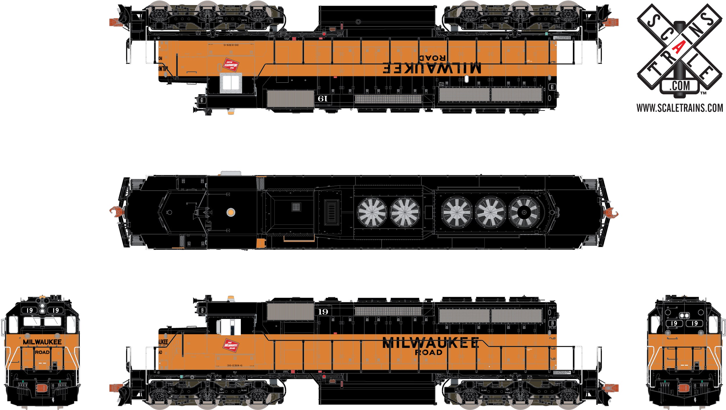 rivet counter ho scale emd sd40-2, milwaukee road