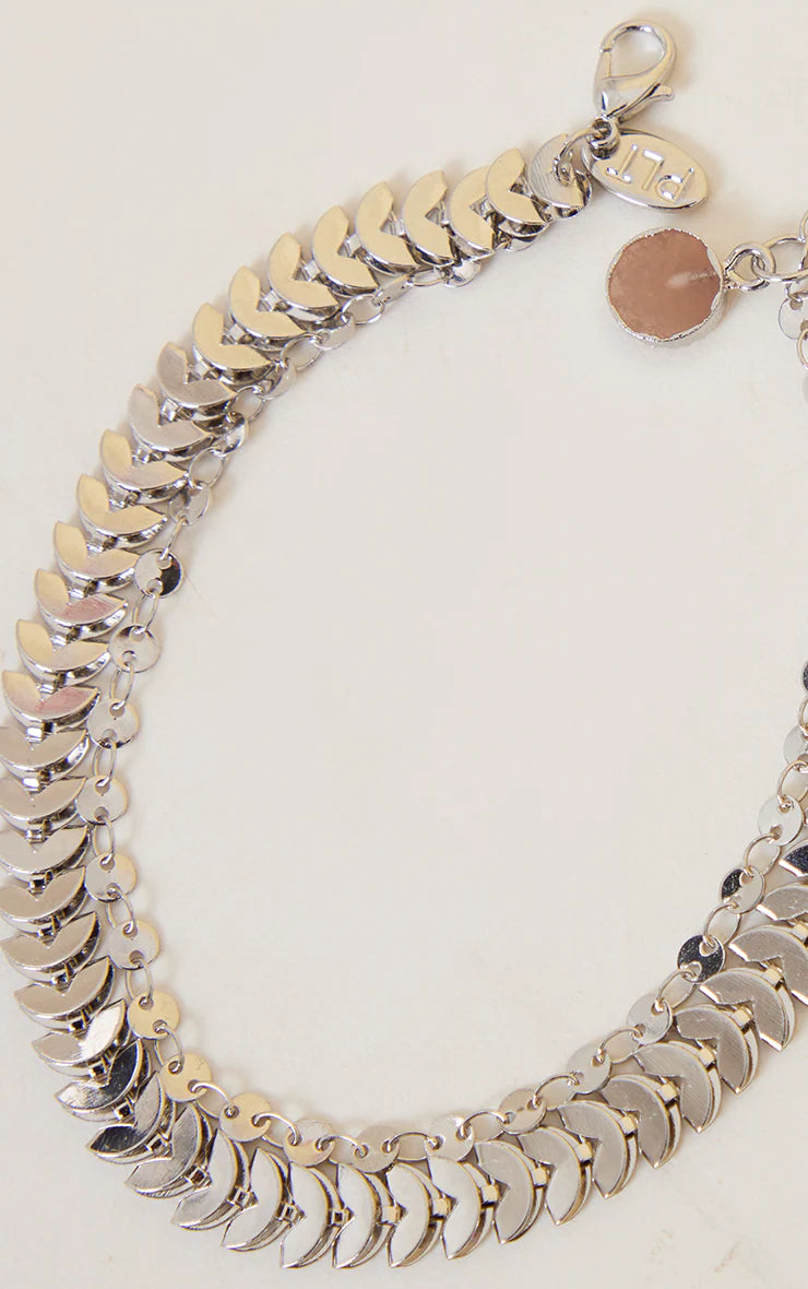 Silver Leaf & Coin Multipack Anklet