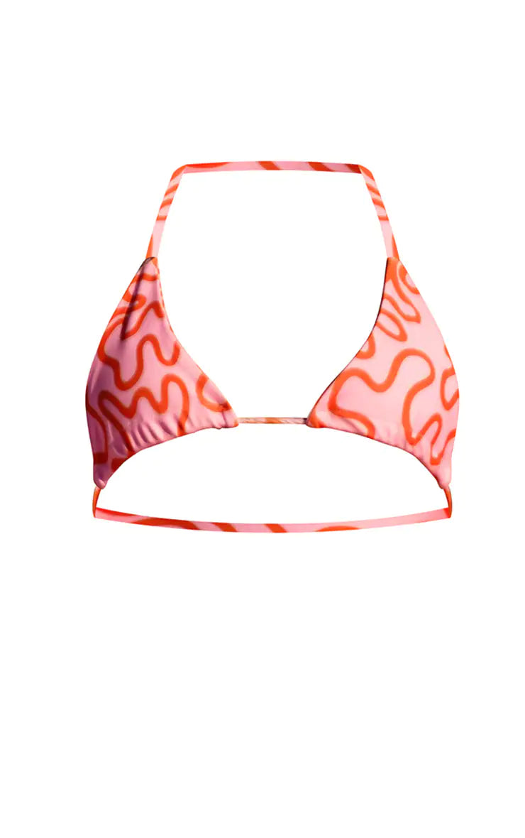 Squiggle Print Mini Triangle Bikini Top