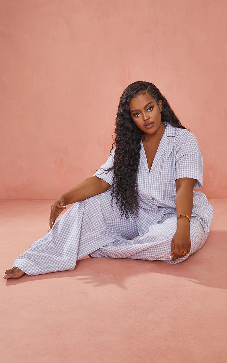 Plus Gingham Lightweight Pj Set - iLYMAi