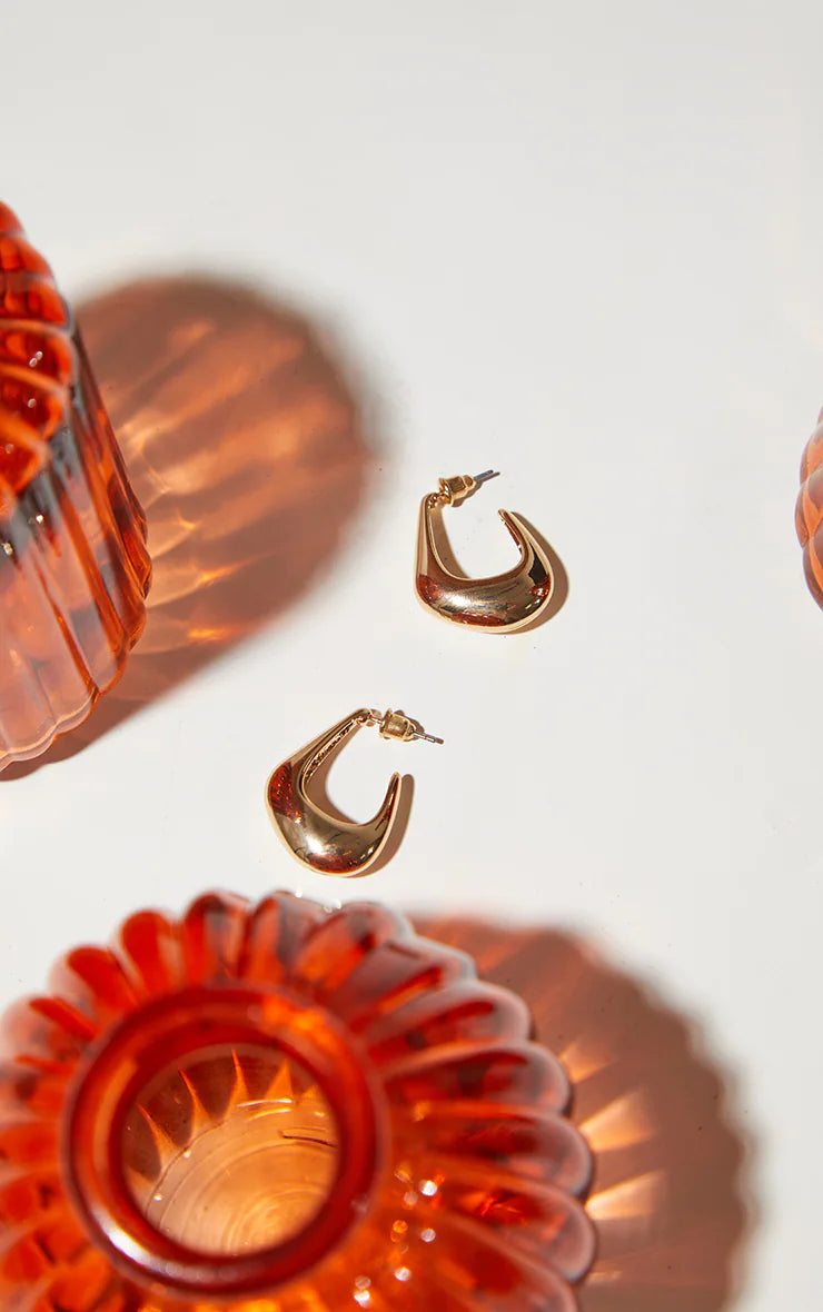 Gold Mini Oval Earrings - iLYMAi