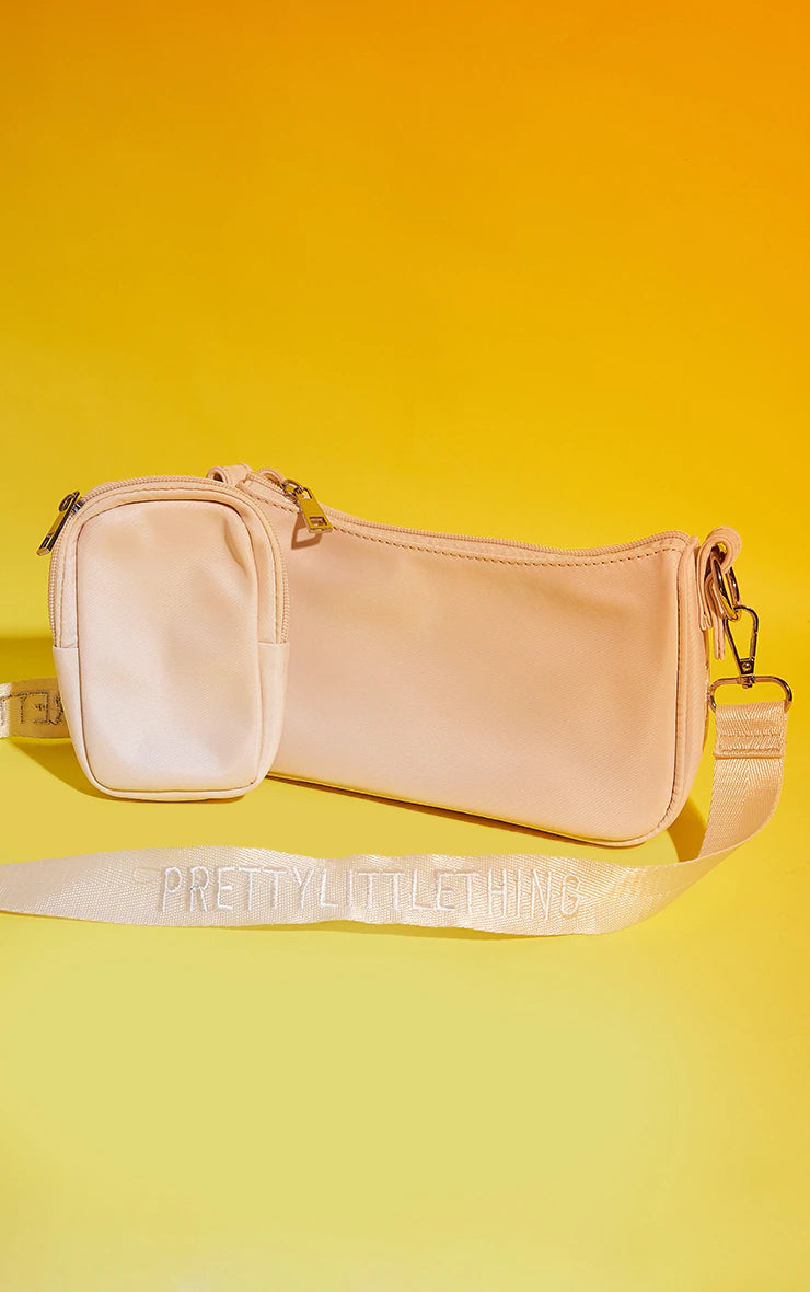 Cream Tape Pocket Cross Body Bag - iLYMAi