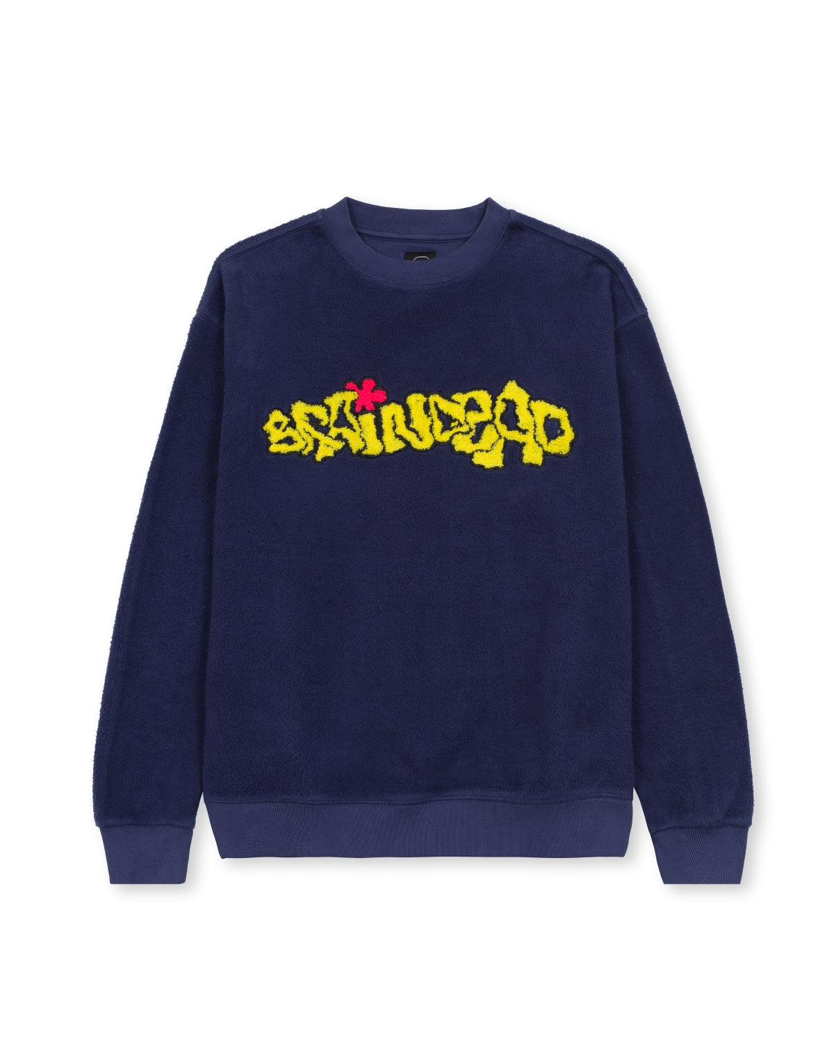 Slime Reverse Fleece Crewneck - Navy – Brain Dead