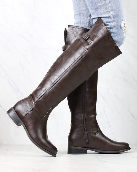 distressed riding boots