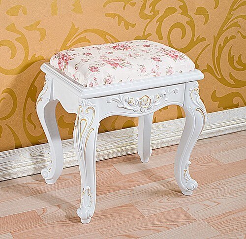 Tabouret de coiffeuse floral