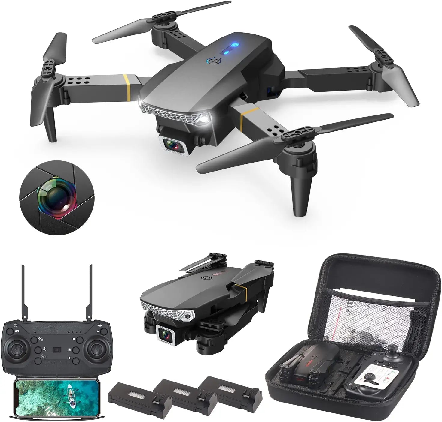 flugt Generelt sagt øverste hak Wipkviey T27 Drone - with 3 Batteries 360° Flip, Altitude Hold, Headless  Mode, One Key Take off/Landing Foldable Drone | Drone Price