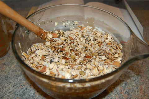 Homemade Granola Mixed Ingredients