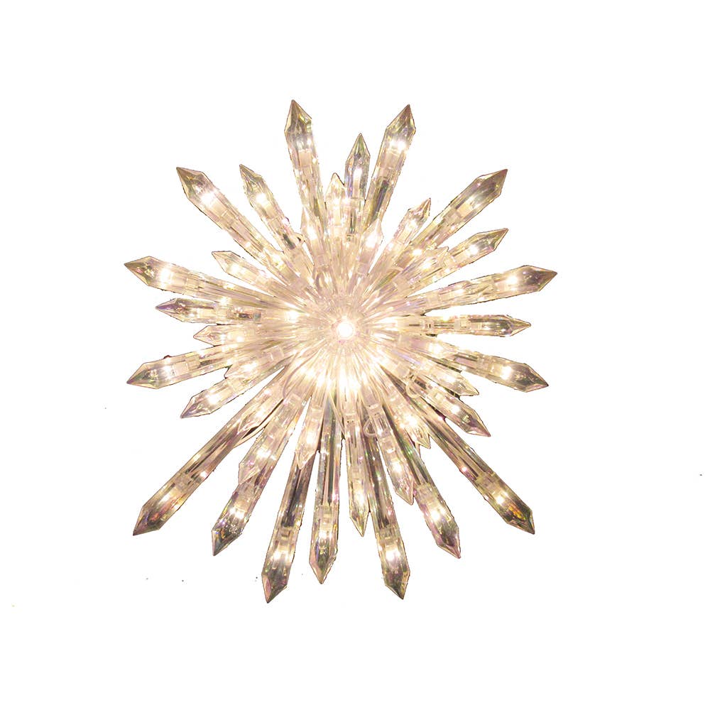 11.25“ UL 30-Light Crystal Snowflake Treetop