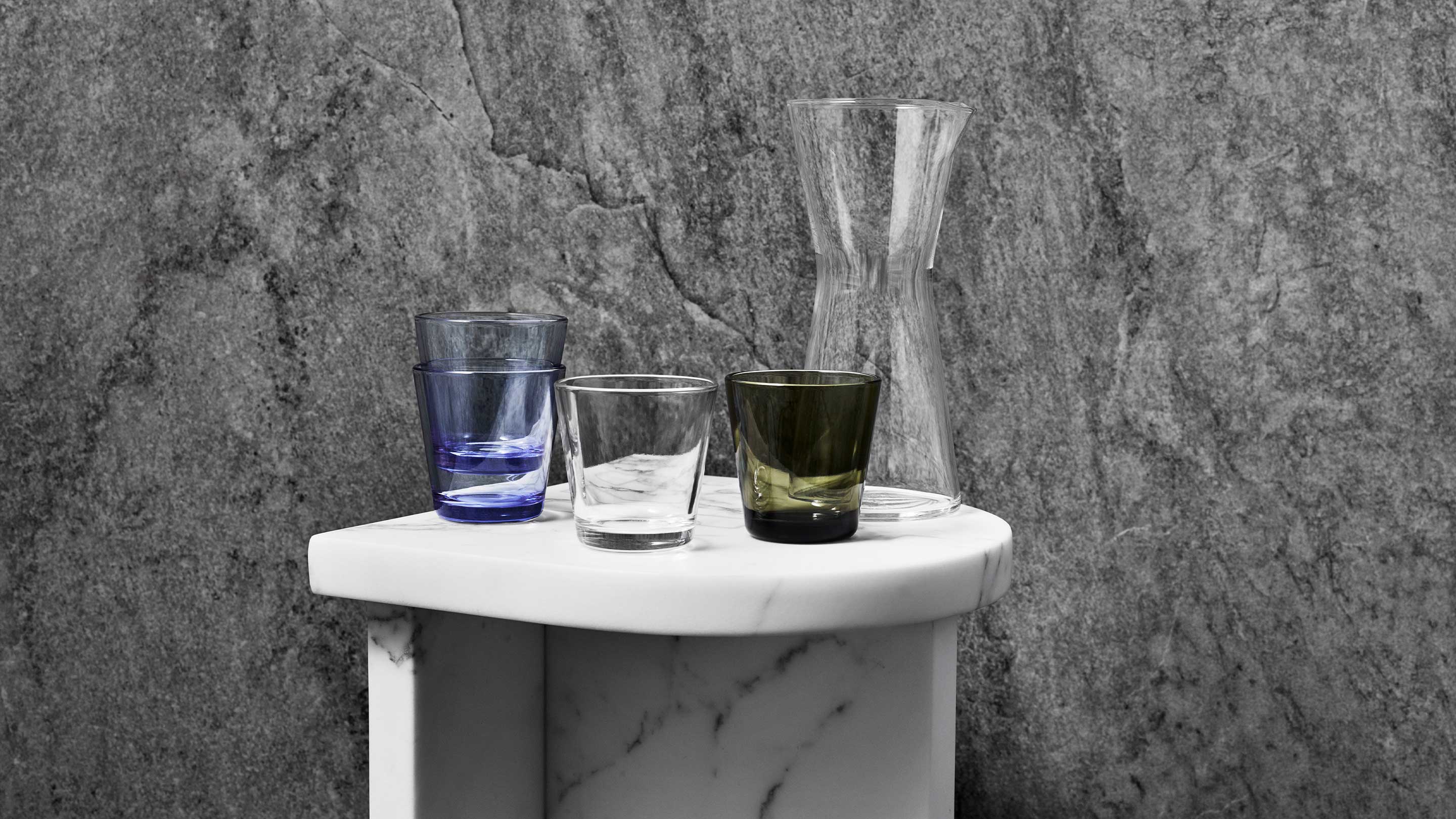 Iittala Kartio Set of Two Glass Tumblers 7-Ounce Capacity KA951070 Water Green 