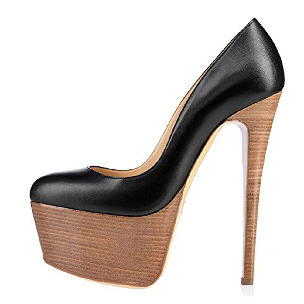 wooden stiletto heels