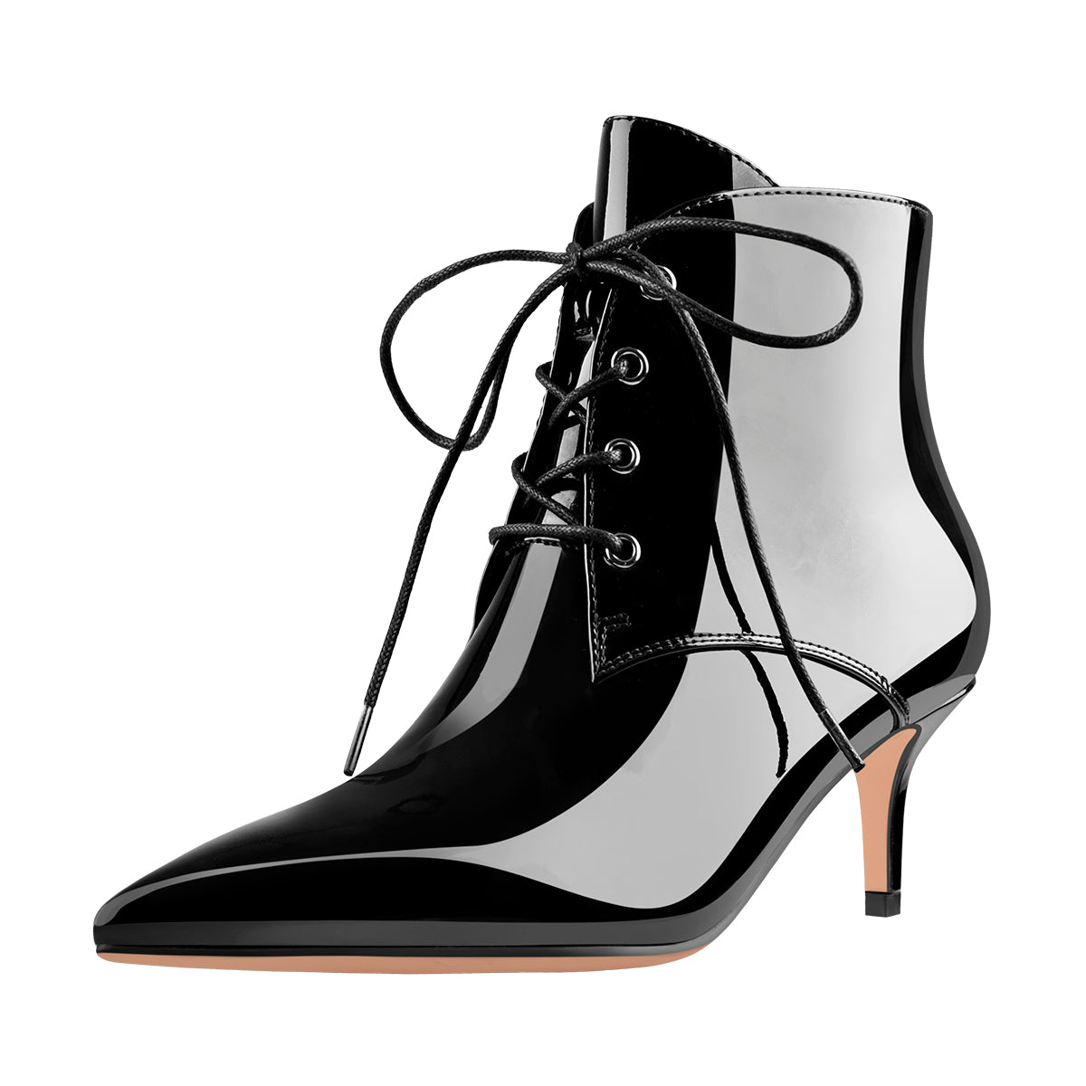 Patent Leather Pointed Toe Lace-up 