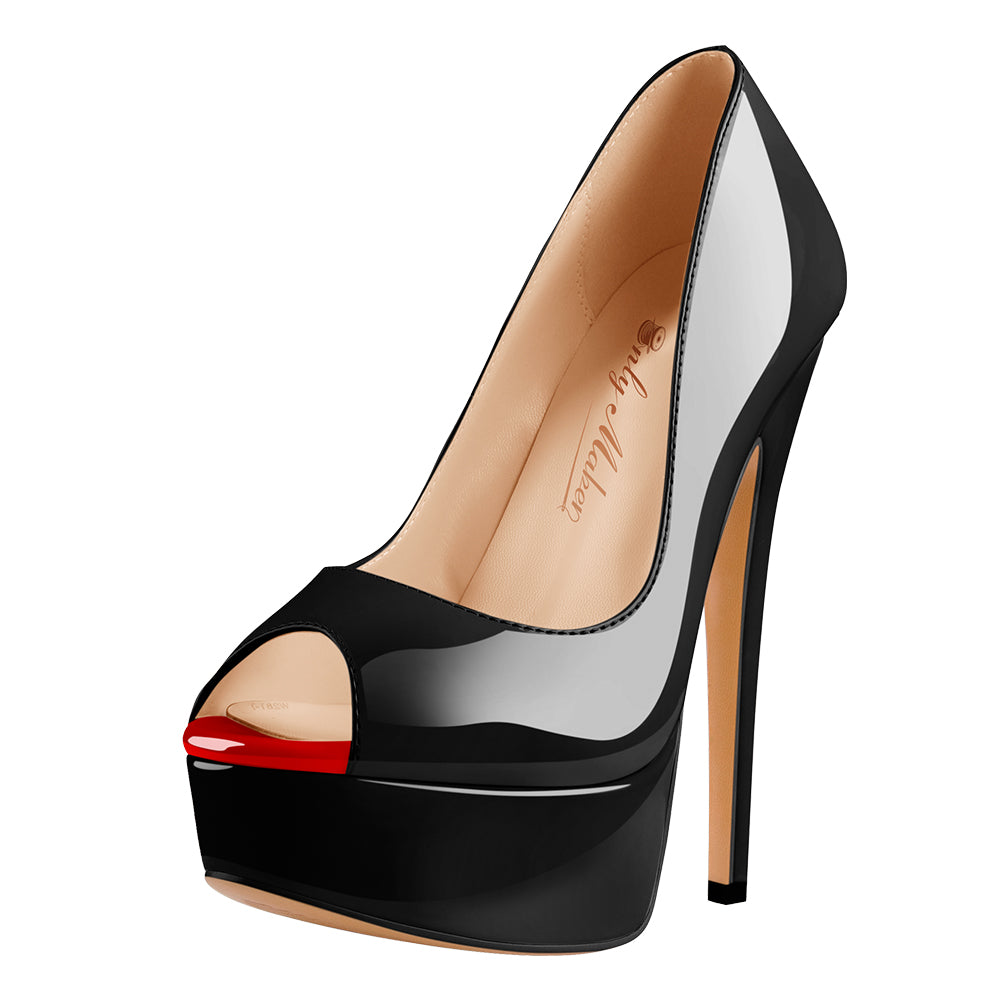 peep toe platform high heels