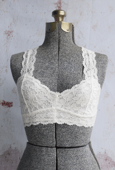 Classic White Lace Racerback Bralette 