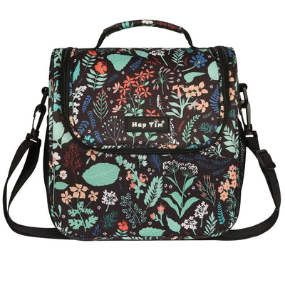 Hedgyhug Insulated Lunch Box for Adults Black Floral