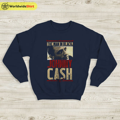 Johnny Cash Sweatshirt The Man in Black Johnny Cash Tour Sweatshirt Johnny Cash Shirt - WorldWideShirt