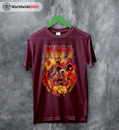 Kiss Band Tour Vintage 90's T Shirt Kiss Band Shirt Music Shirt - WorldWideShirt