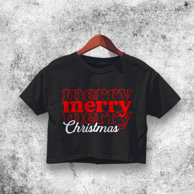 Merry Christmas Crop Top Christmas Shirt Aesthetic Y2K Shirt - WorldWideShirt