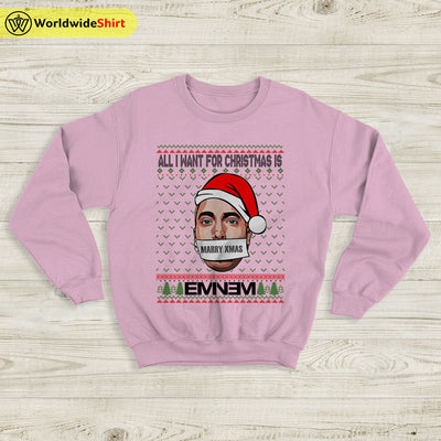 All I Want For Christmas is Eminem Sweatshirt Eminem Ugly Christmas