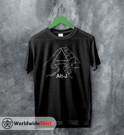 alt-J Hand Sign T shirt alt-J Shirt Classic Rock Music - WorldWideShirt