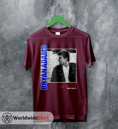 Into The Fire World Tour '87 T-Shirt Bryan Adams Shirt Music Shirt - WorldWideShirt